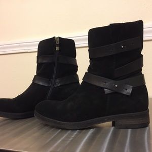 Alberto Fermani Leather Strap Combat Boots